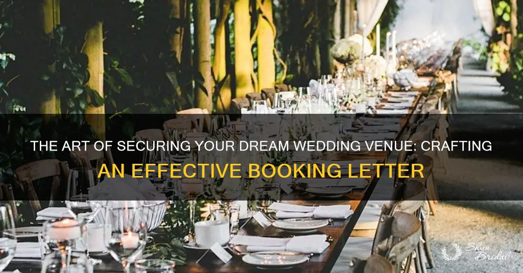 how to write a booking letter wedding