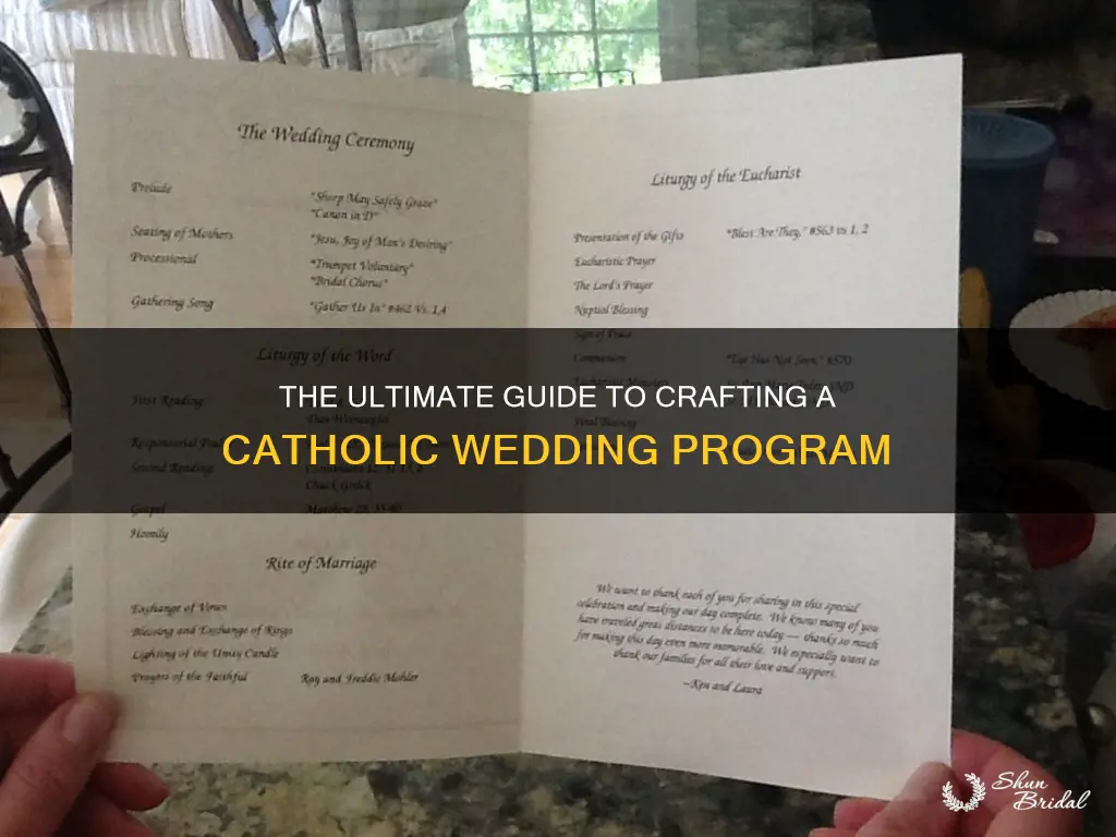 how to write a catholic wedding program