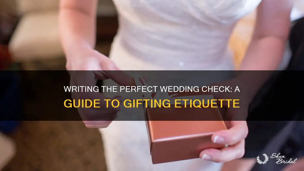 how to write a check fir wedding gify