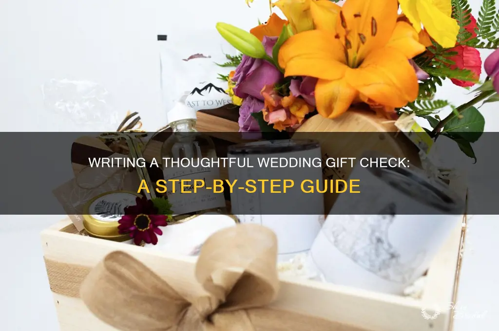 how to write a check for wedding gift