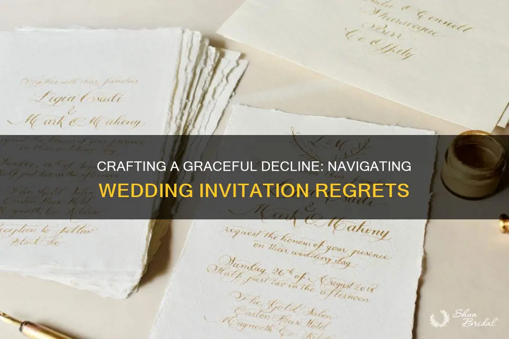 how to write a decline letter for a wedding