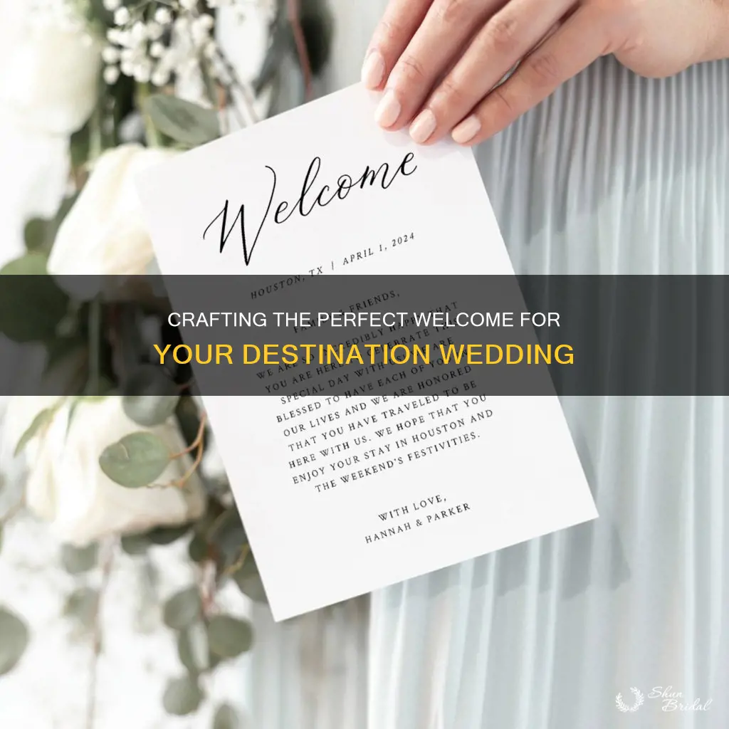 how to write a destination wedding welcome letter