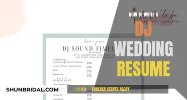 Crafting Your DJ Wedding Resume: A Guide to Standing Out