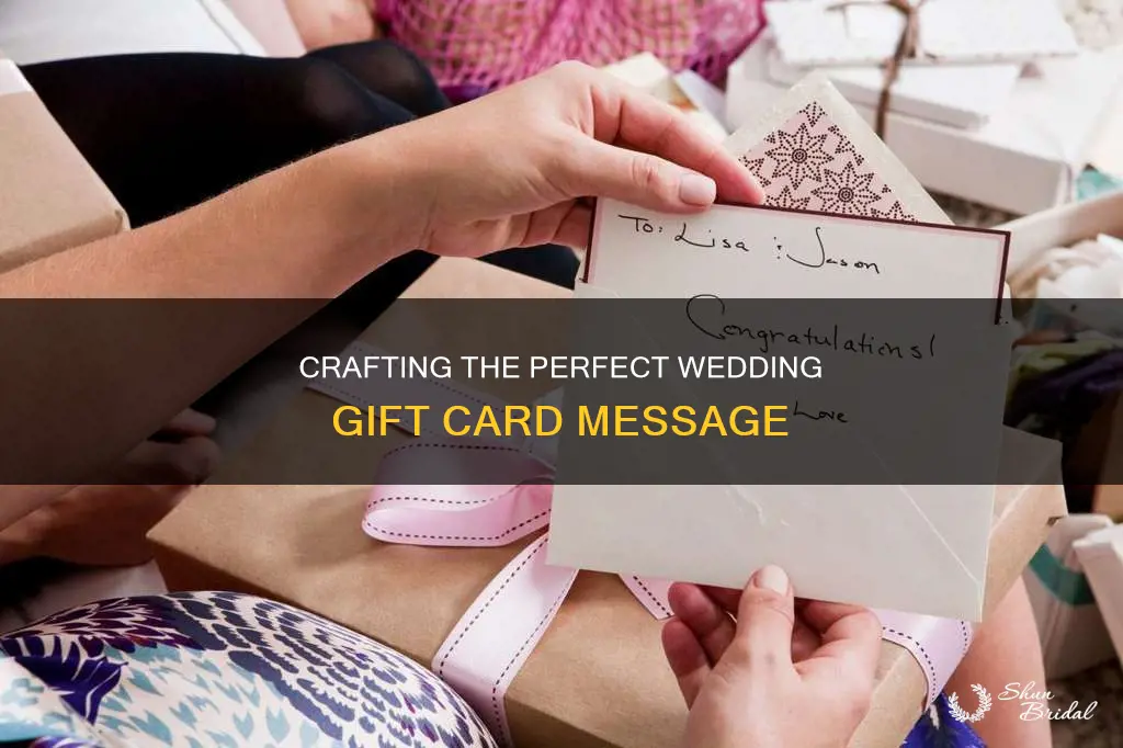 how to write a giftcard for wedding