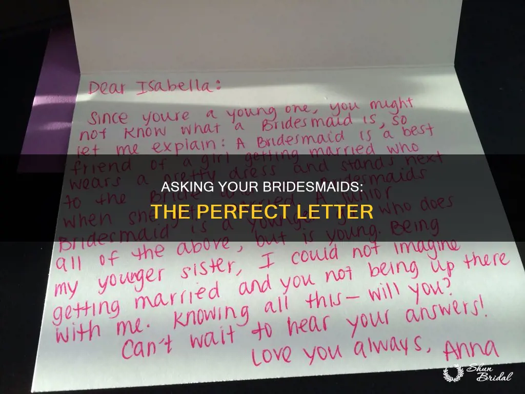 how to write a letter to my bridesmaids