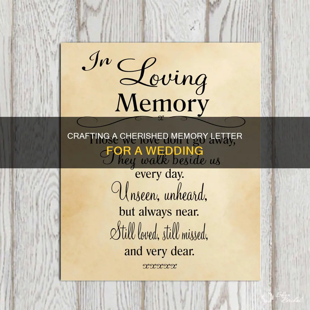 how to write a memory letter for wedding