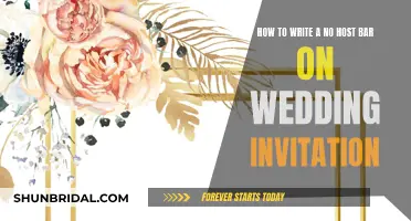 Guide to Wording a 'No-Host Bar' on Wedding Invitations