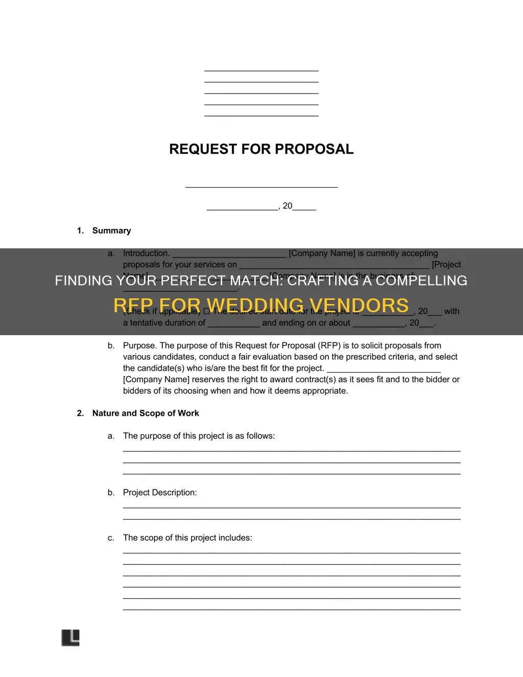 how to write a rfp for a wedding vendor