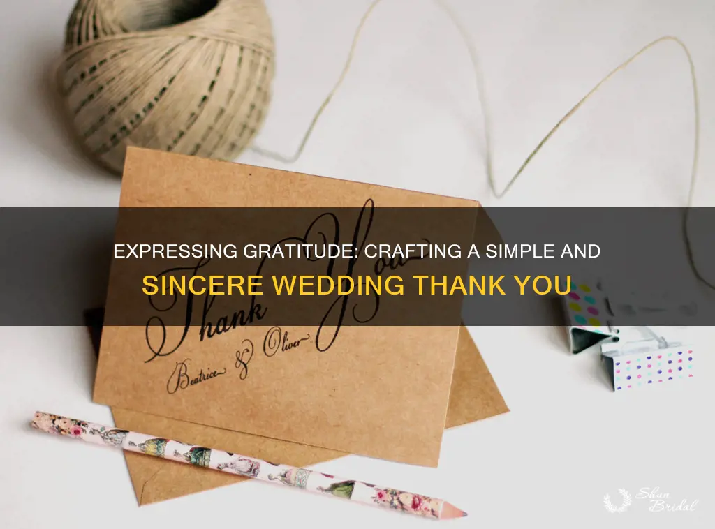 how to write a simple wedding thank you