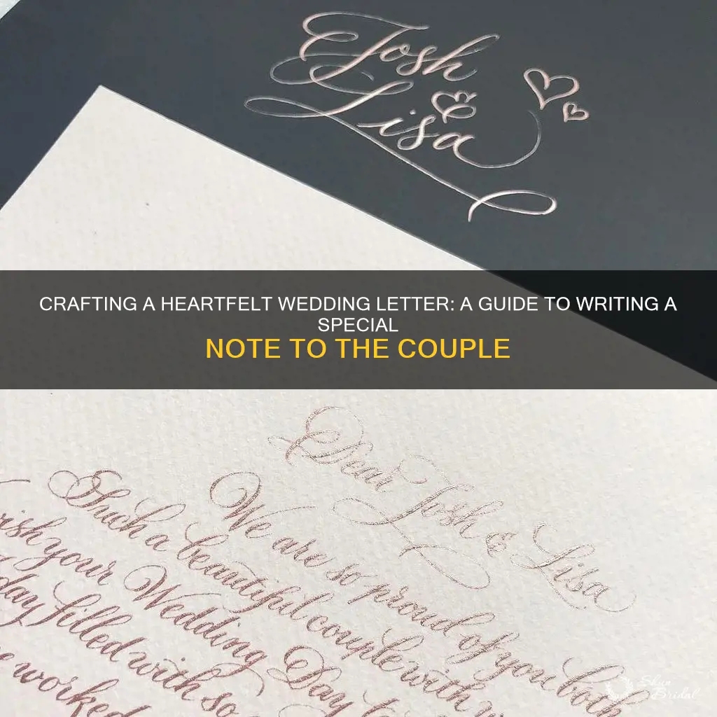 how to write a special letter to wedding couple