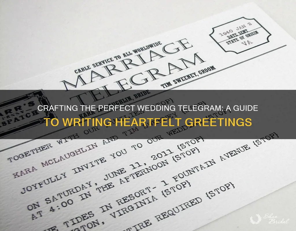 how to write a telegram for a wedding