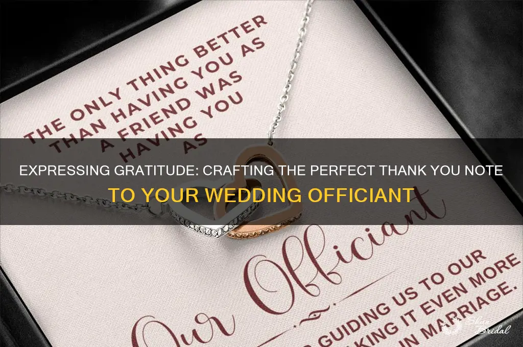 how to write a thank you note to wedding officiant