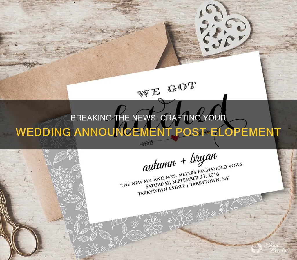 how to write a wedding announcement after eloping