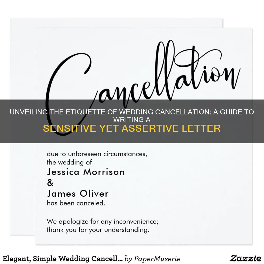 how to write a wedding cancellation letter