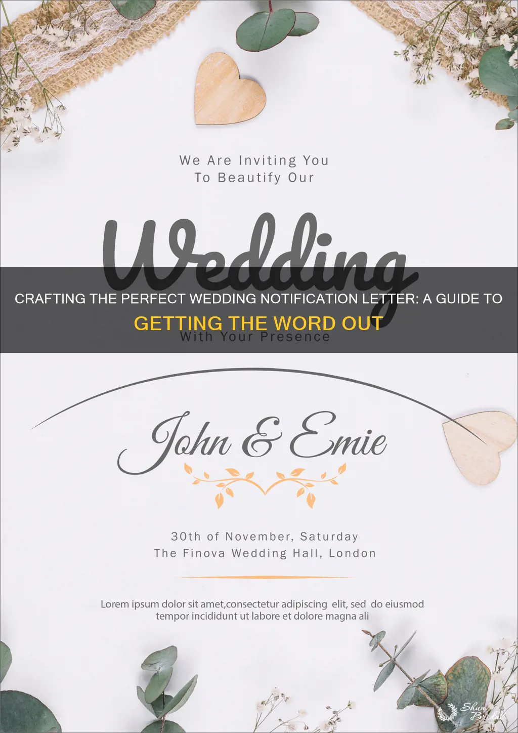 how to write a wedding notification letter