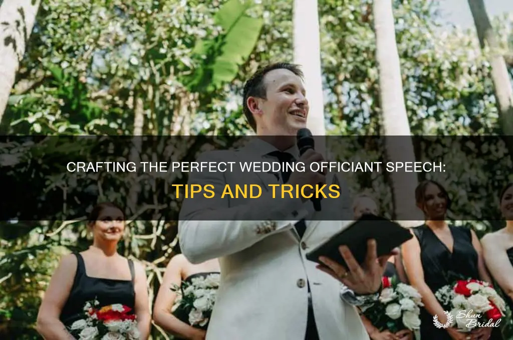how to write a wedding officiant speech