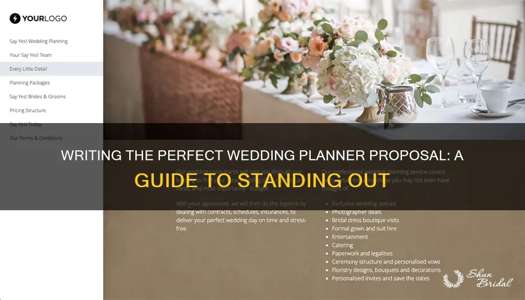 how to write a wedding planner proposal