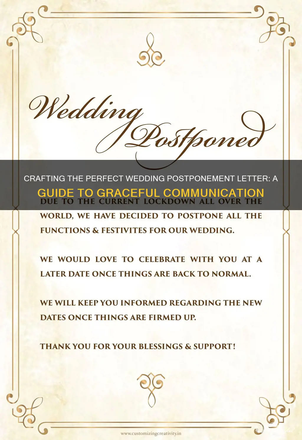 how to write a wedding postponement letter