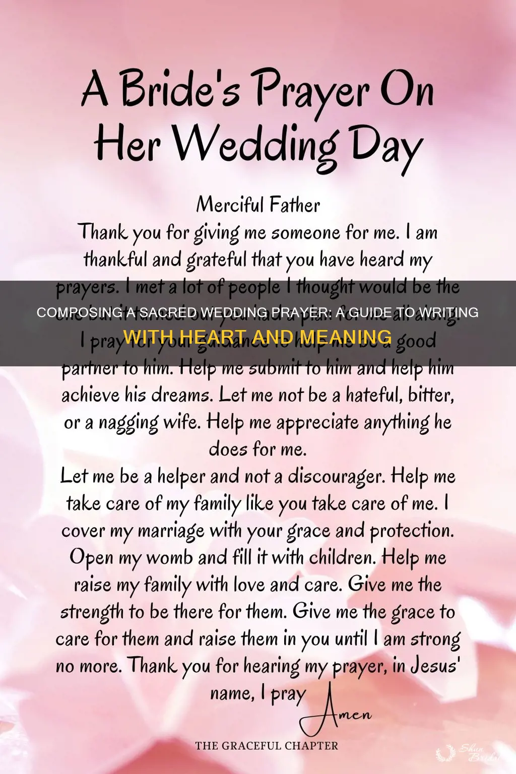 how to write a wedding prayer