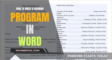 Creating a Wedding Program with Word: A Step-by-Step Guide