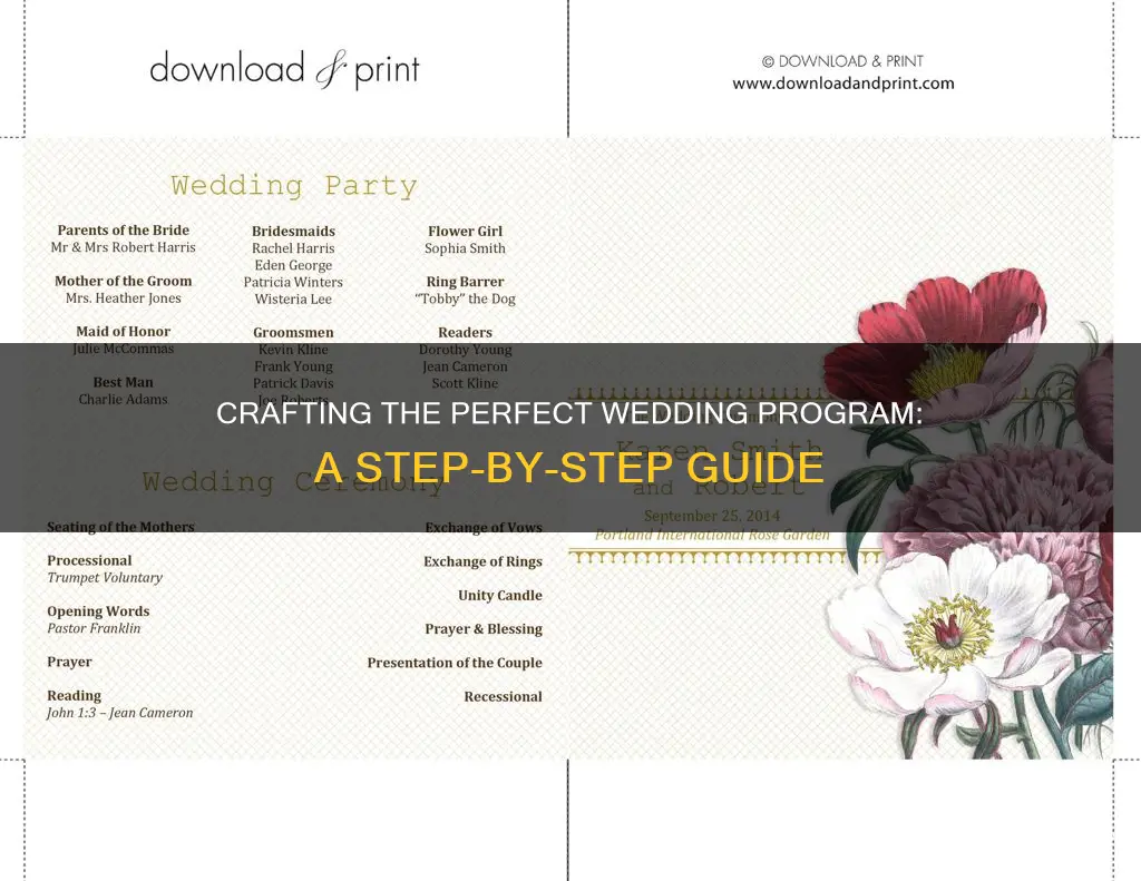 how to write a wedding program