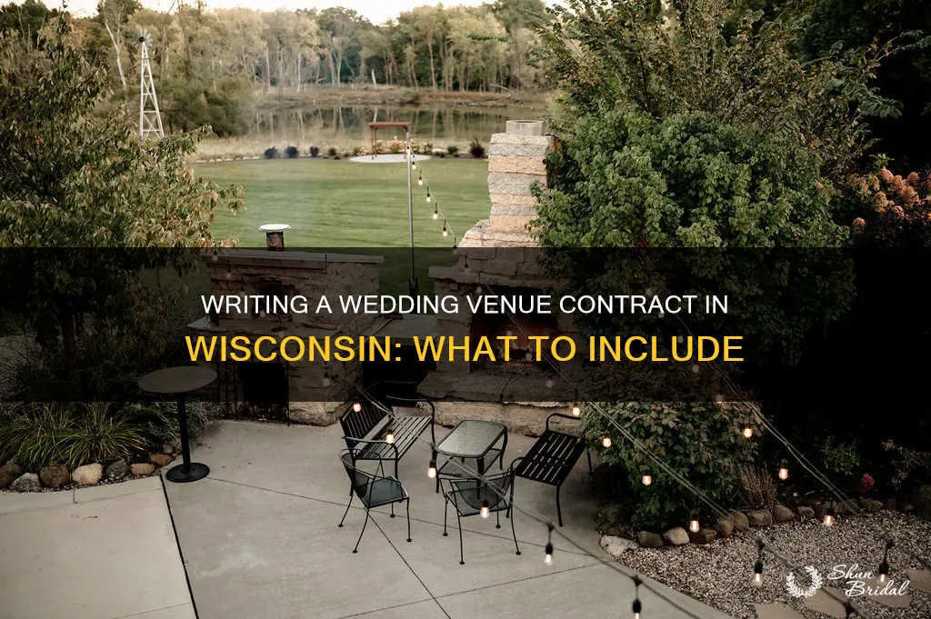 how to write a wedding venue contract wisconsin