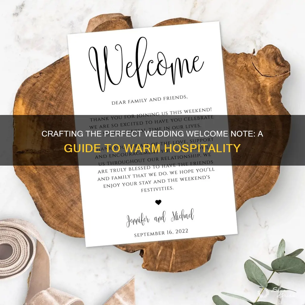 how to write a welcome note for wedding