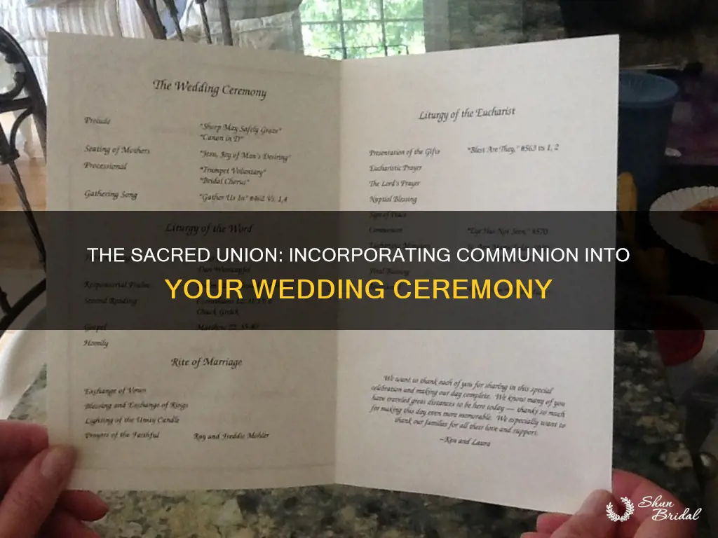 how to write about communion in wedding program