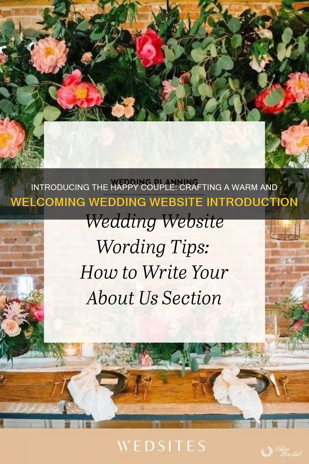 how to write an intro to wedding website about couple