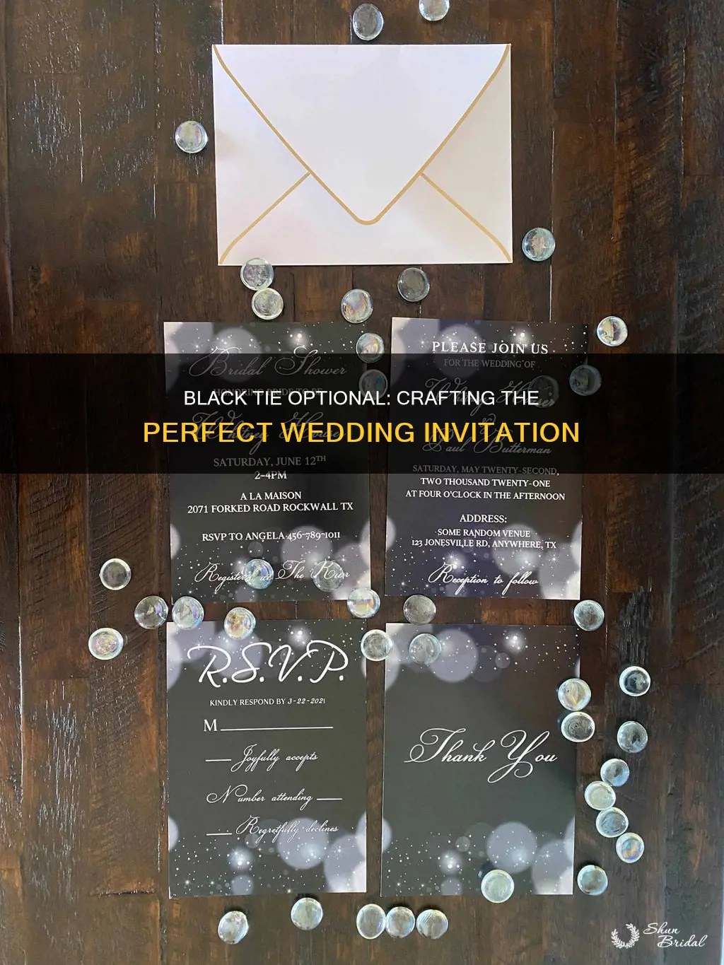 how to write black tie optional on a wedding invitation