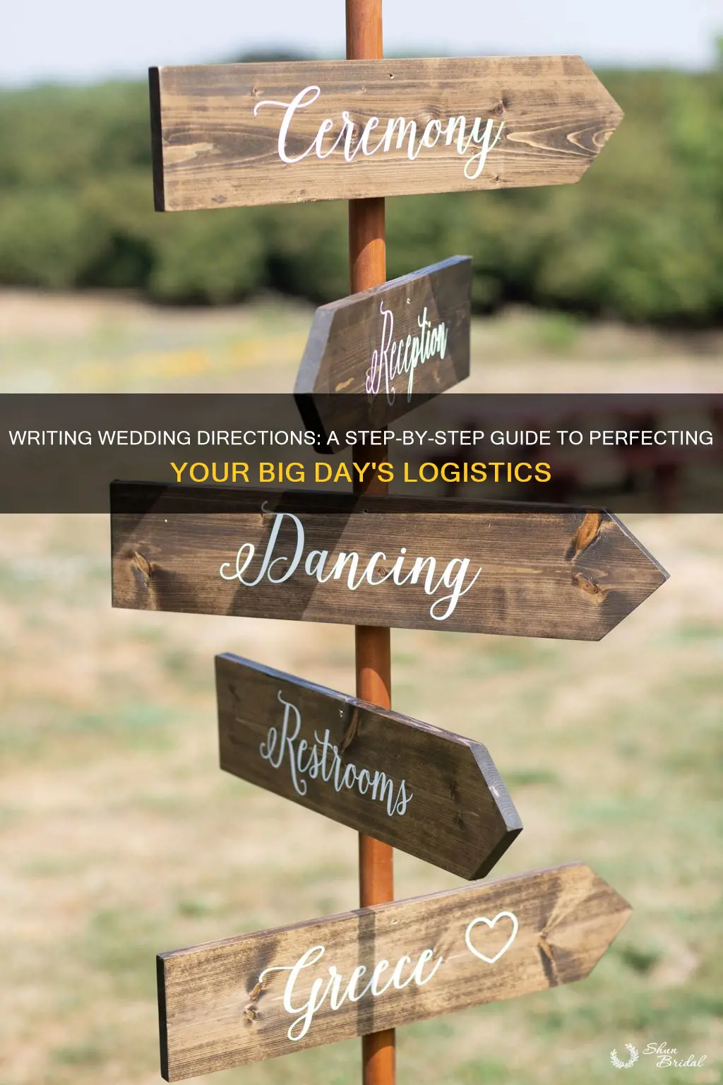 how to write directions for wedding