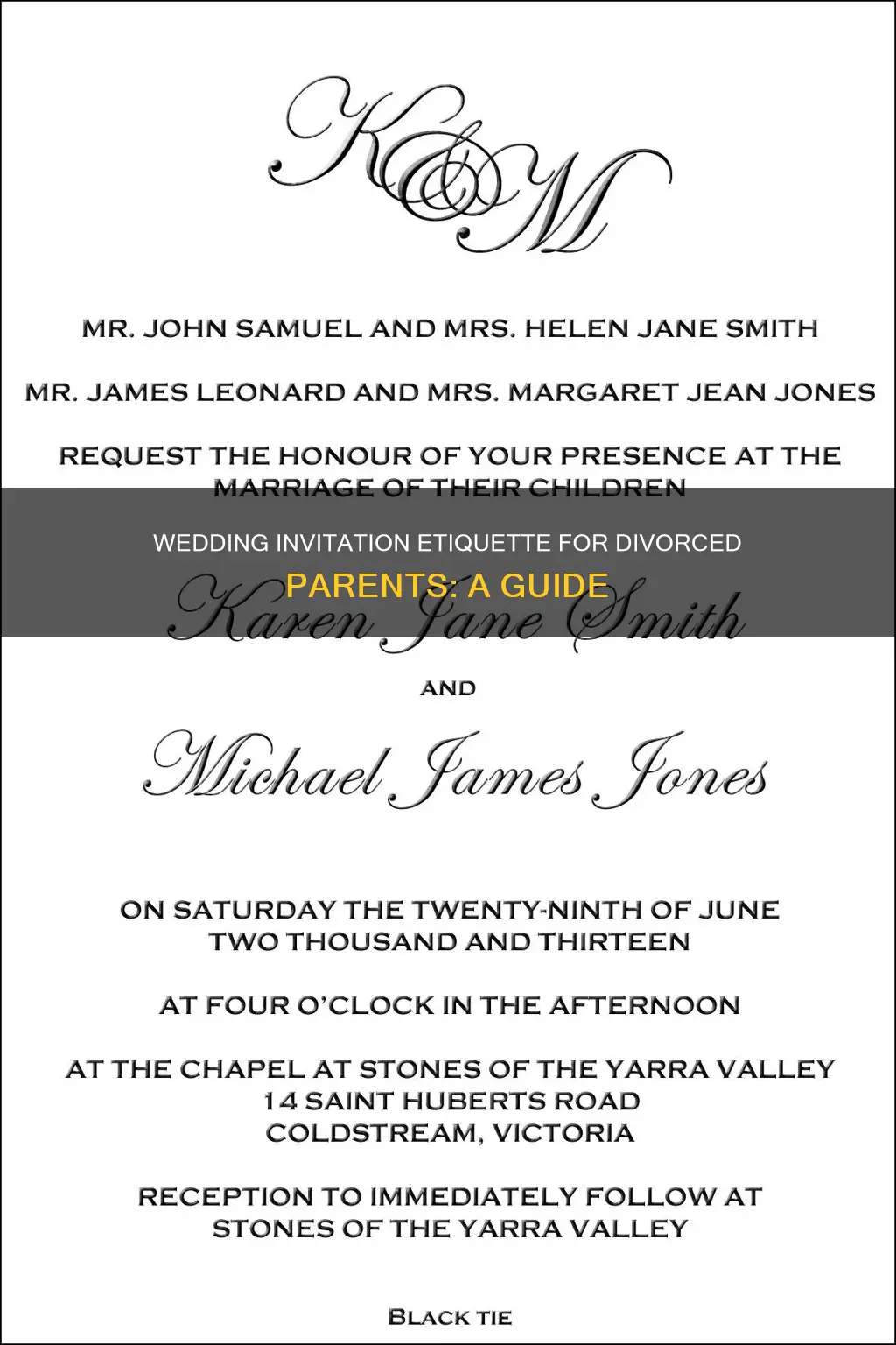 how to write divorced parents names on wedding invitation