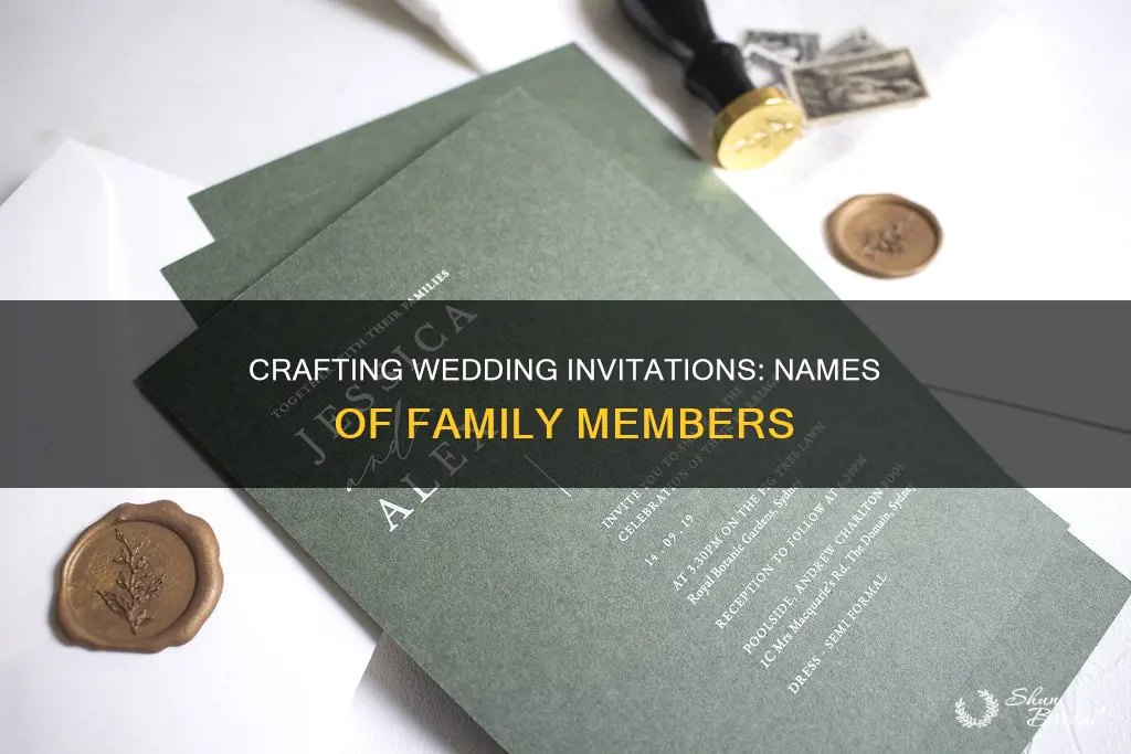 how to write family members name in wedding invitation