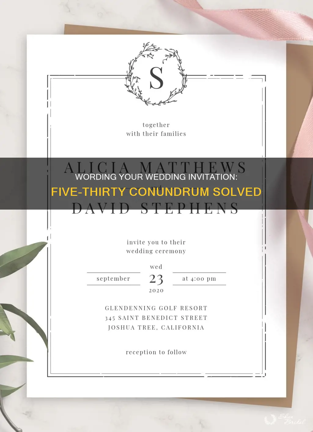 how to write five thirty on wedding invitation