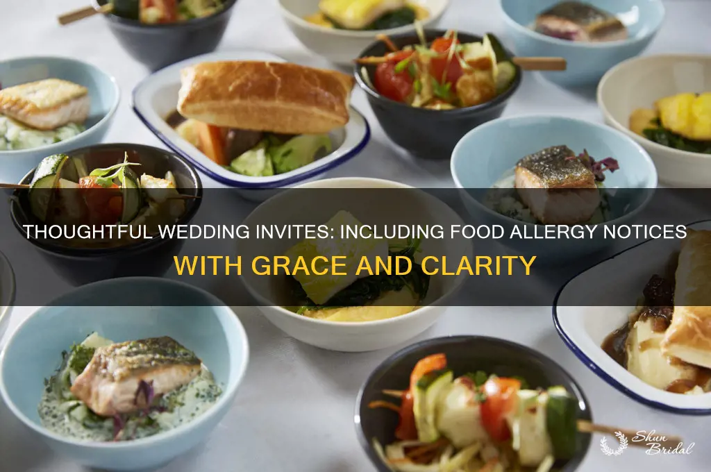 how to write food allergies on wedding card