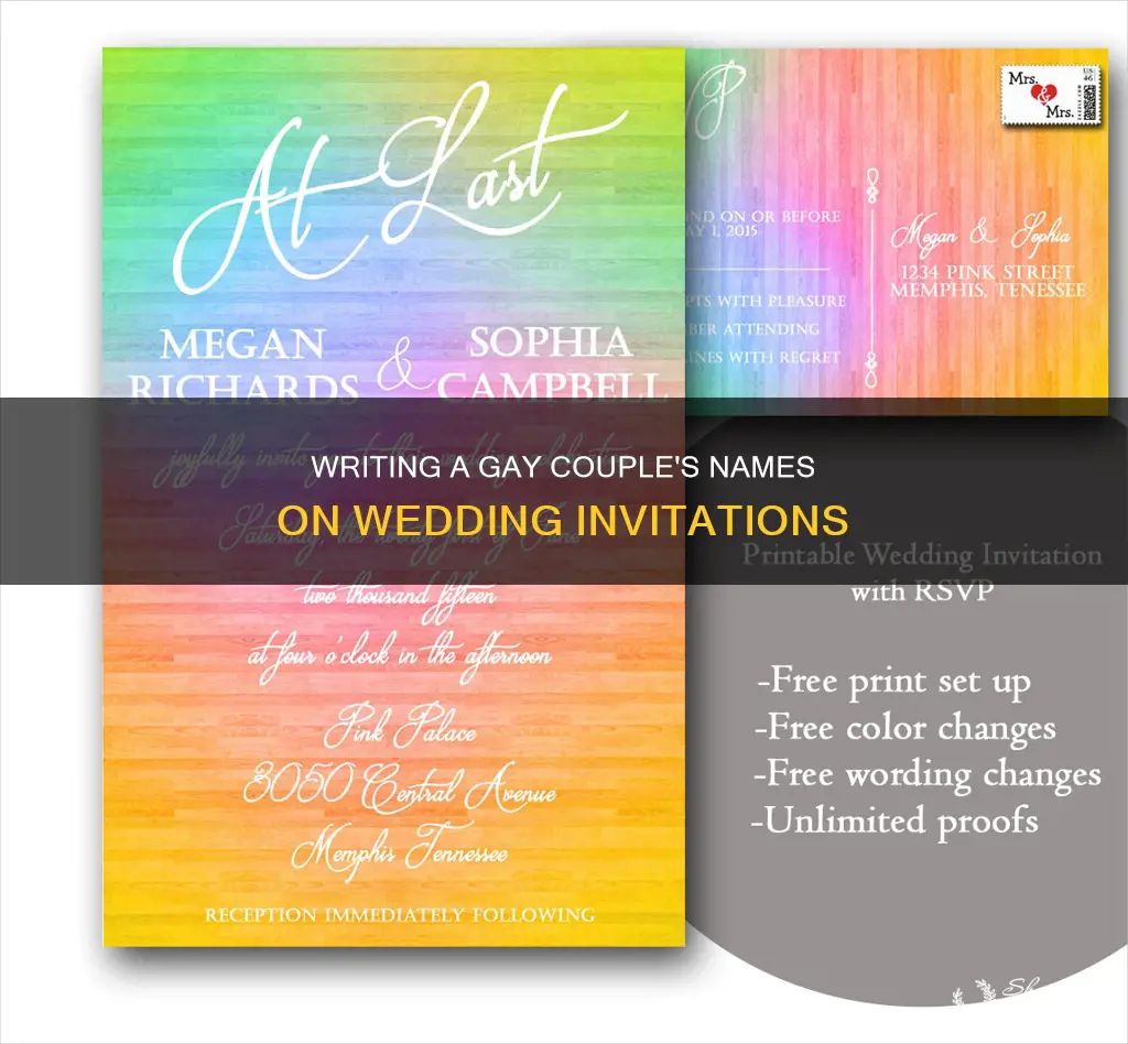 how to write gay couple on wedding invitation