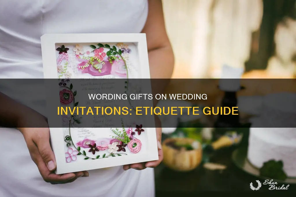 how to write gifts on wedding invitation