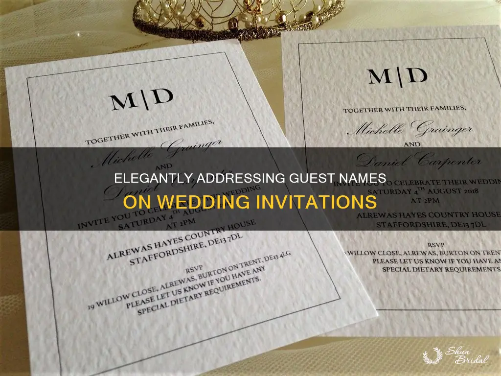 how to write guest names on wedding invitations