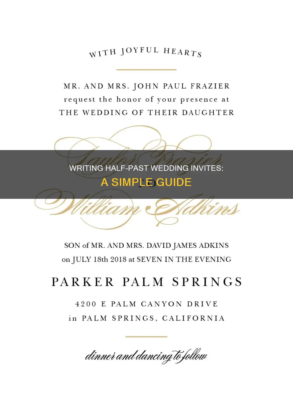 how to write half past wedding invitation