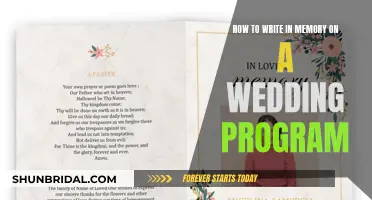 Composing a Sentimental Tribute: Crafting the "In Memory" Section of a Wedding Program