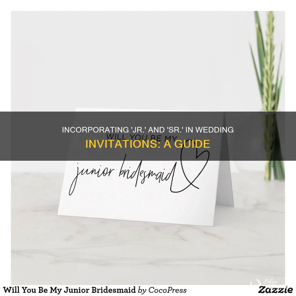 how to write jr and sr on wedding invitation