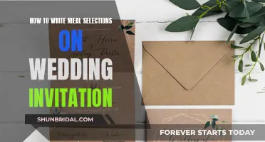 Crafting Wedding Invitations: Meal Selections, an Artful Guide