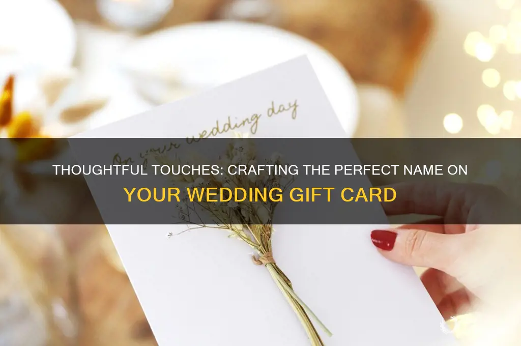 how to write name on wedding gift card