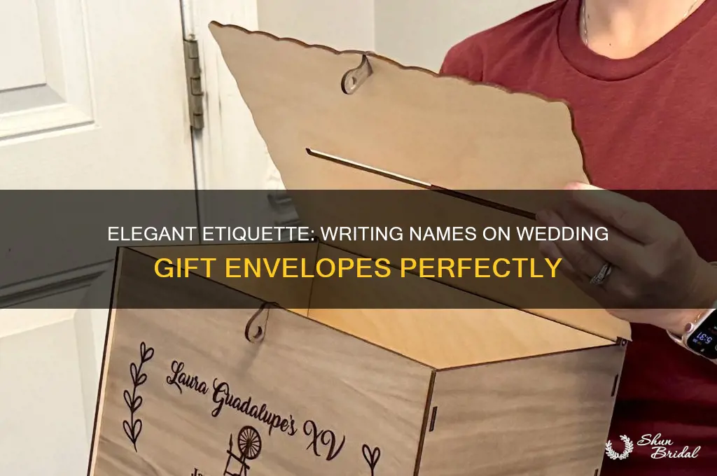 how to write name on wedding gift envelop