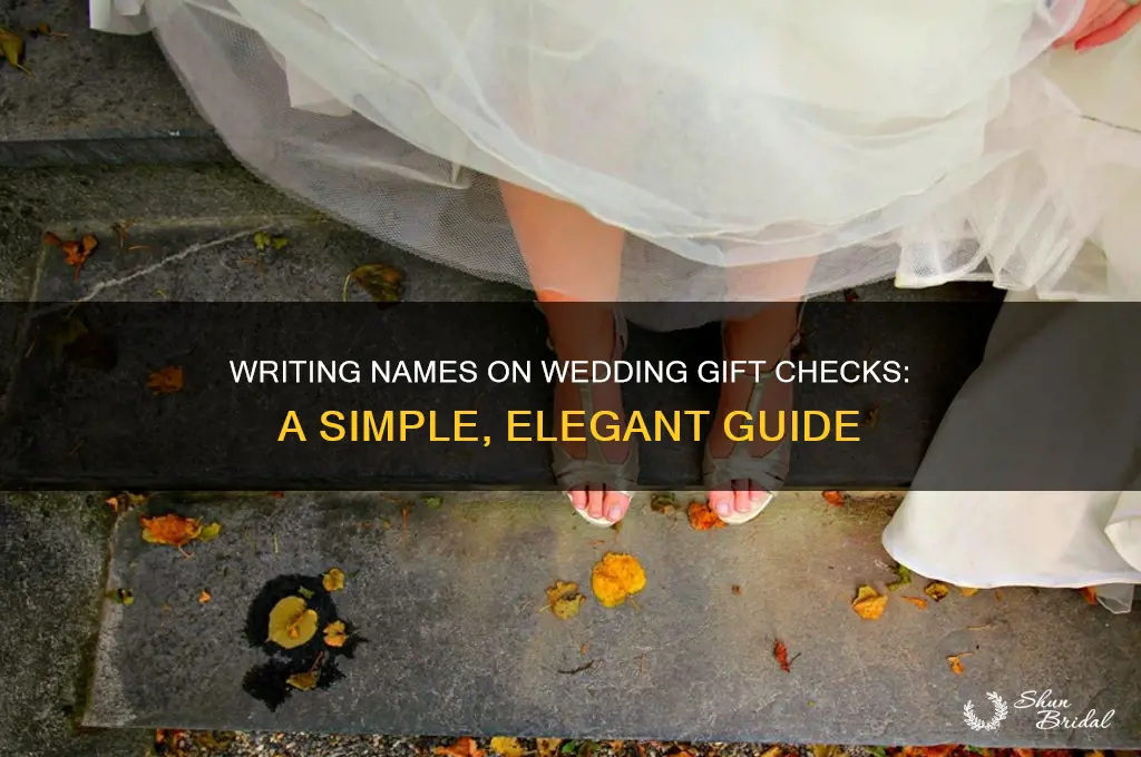 how to write names on check for wedding gift
