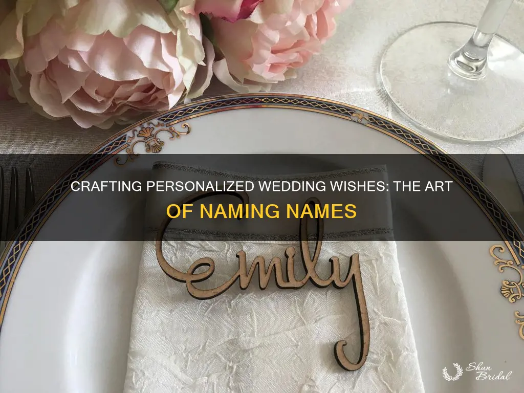 how to write names wedding message