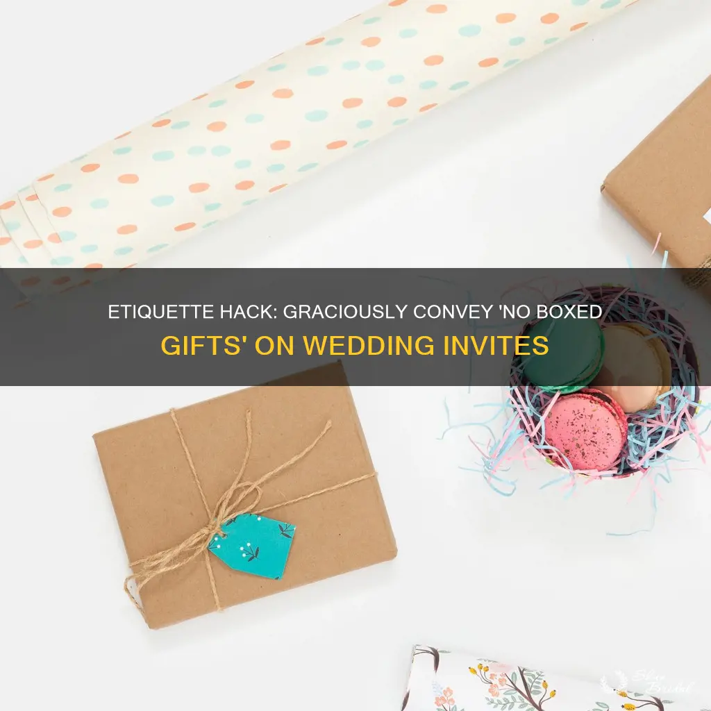 how to write no boxed gifts on wedding invitations