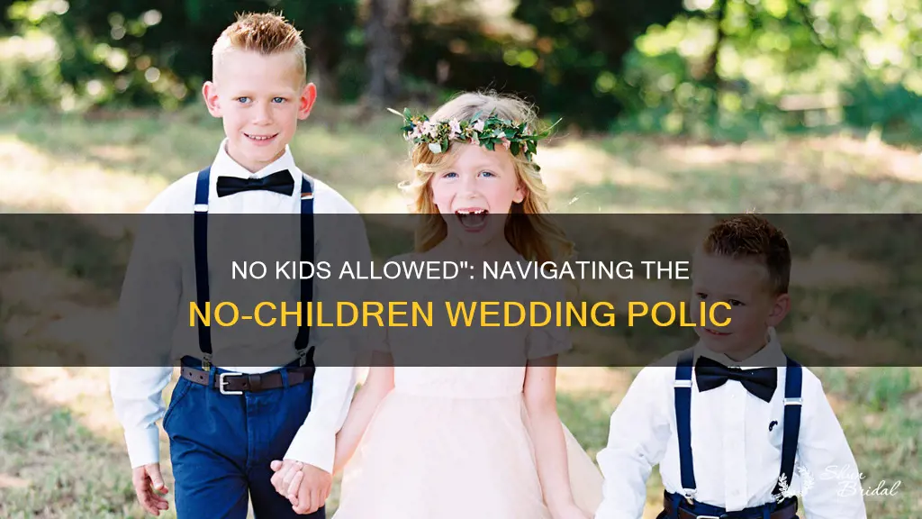 how to write no children at the wedding