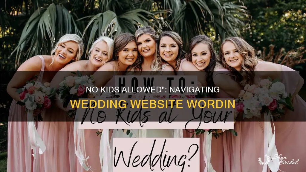 how to write no kids on wedding website