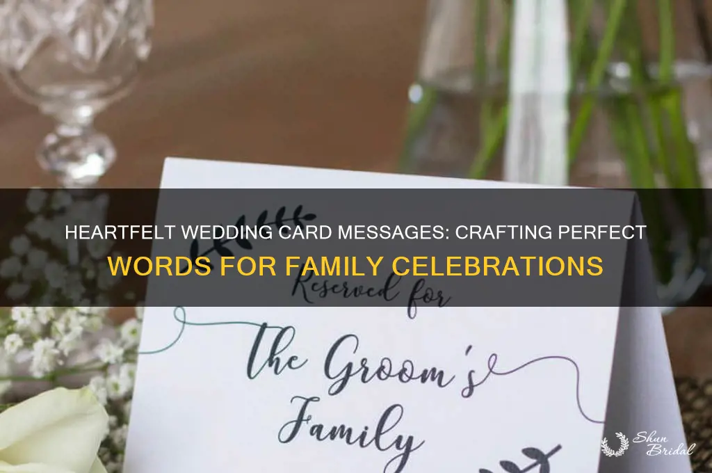 how to write on card for family of for wedding